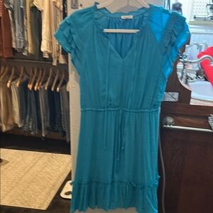 Blue Ruffled Women's Dress